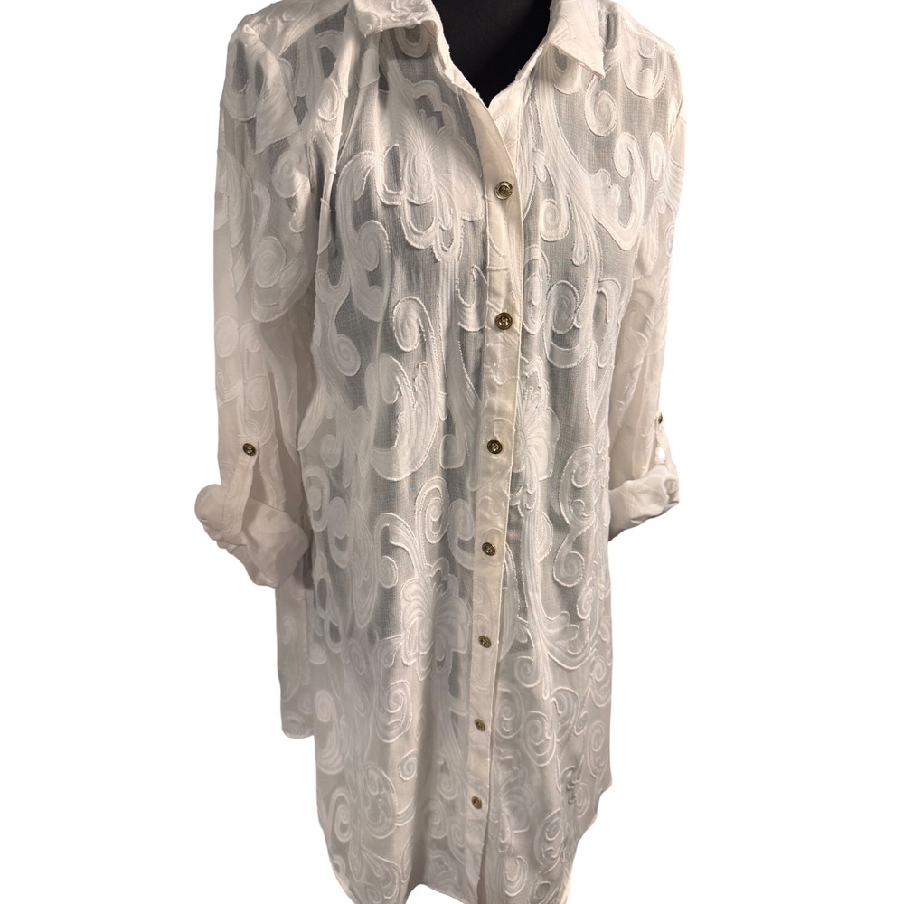 Lilly Pulitzer Andrea White Embroidered Cover up resort white Small